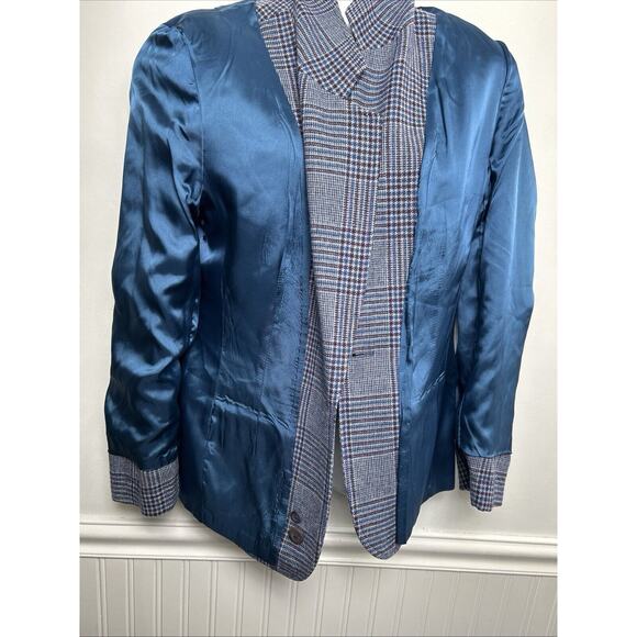 VTG Pendleton 100% Virgin Wool Blue Plaid 2-Piece Skirt Set Size 10 Mint Lined - Picture 5 of 16